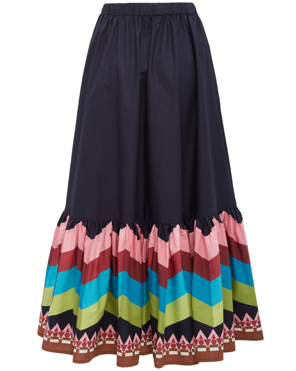 Sunset Navy Placée Skirt Supply