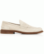 Suede Penny Loafer in White Sale