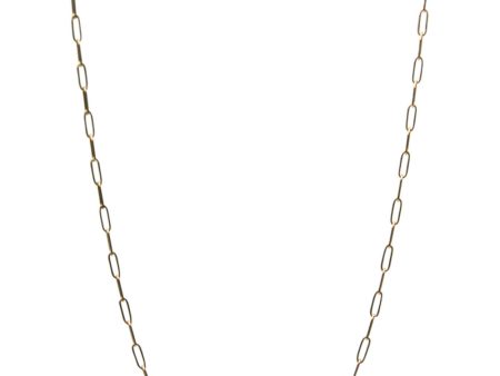 14k Yellow Gold Paperclip Chain Necklace Hot on Sale