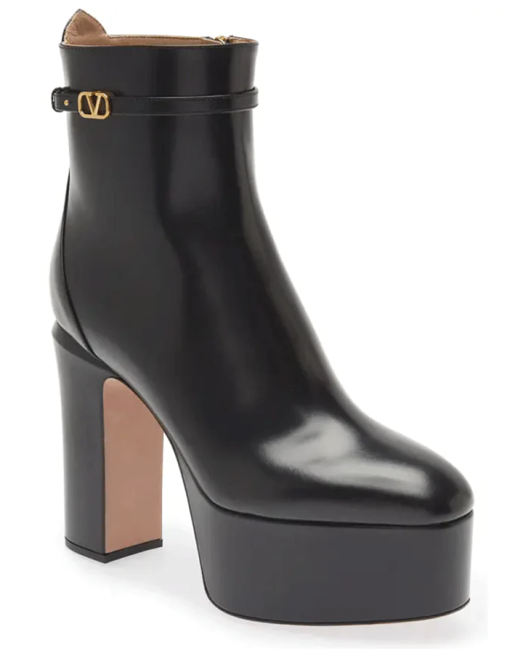 Tan-Go Platform Ankle Boot in Black For Sale