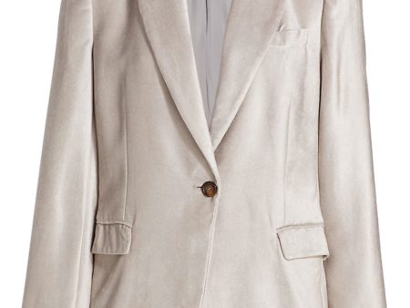 Grey Velvet Single Button Jacket Online Sale