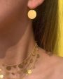 22k Yellow Gold Ladylike Sequins Earrings For Cheap