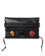 Mony Embellished Fold Over Clutch in Black Online Hot Sale