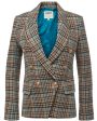 Tan and Teal Kenzie Double Breasted Blazer Online Sale