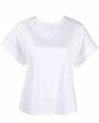 White Short Sleeve Draped T-Shirt For Discount