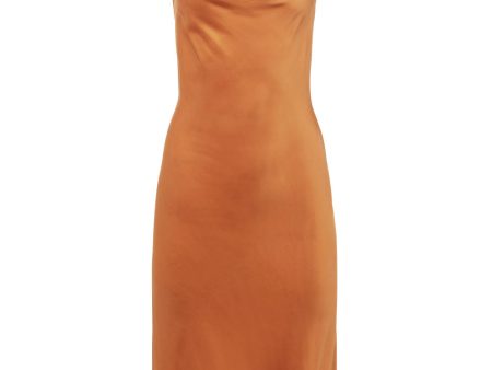 Soft Caramel Amina Cowl Neck Midi Slip Dress For Cheap