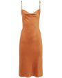 Soft Caramel Amina Cowl Neck Midi Slip Dress For Cheap