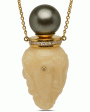 18k Yellow Gold Diamond White Bottle Necklace For Cheap