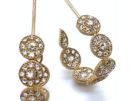 20k Yellow Gold Diamond Eternity Opera Hoop Earrings Sale