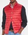 Red Quilted Nylon Snap Vest Cheap