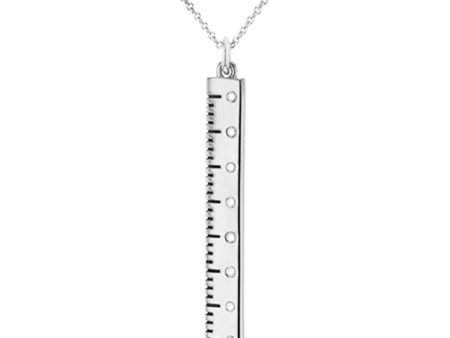 Sterling Silver Break the Rules Ruler Necklace on Sale