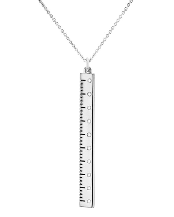 Sterling Silver Break the Rules Ruler Necklace on Sale