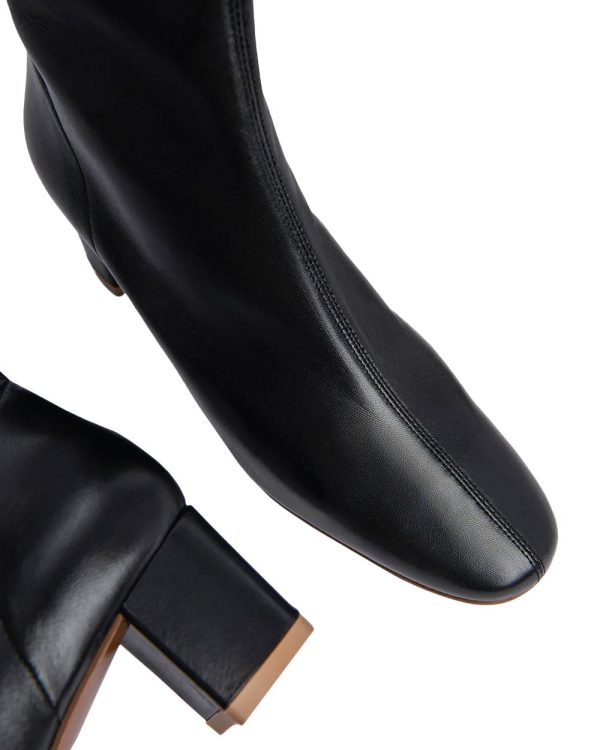 Sofia Leather Bootie in Black For Cheap