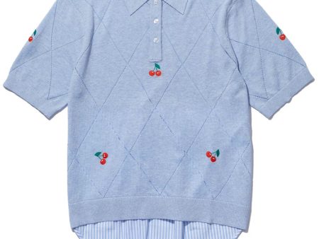 The Cherry On Top Polo in Sky Blue Discount