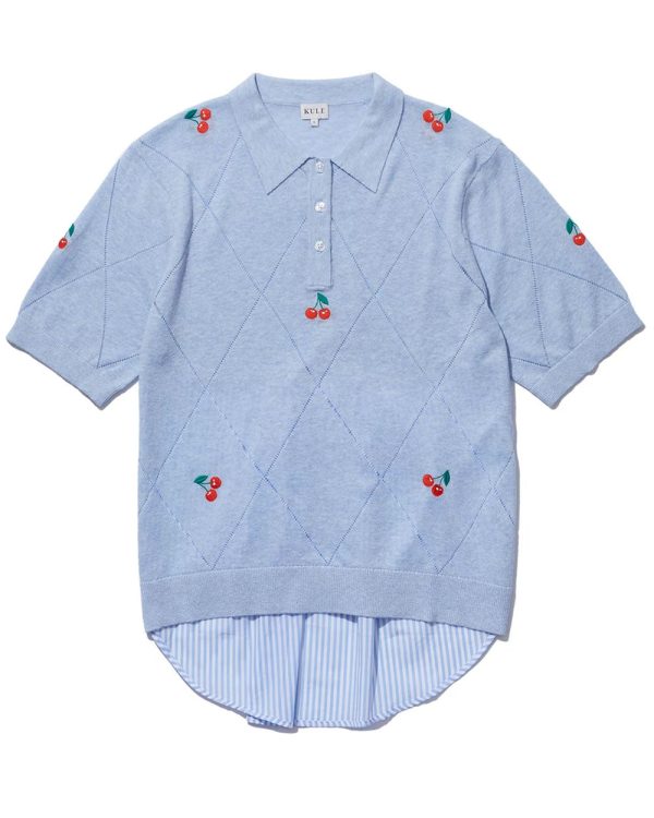 The Cherry On Top Polo in Sky Blue Discount