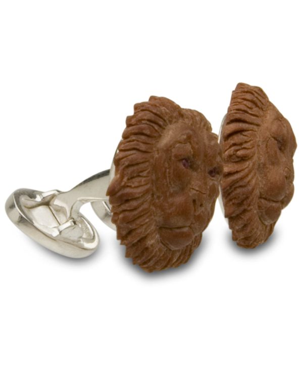 Sterling Silver Lion Head Cufflinks For Sale