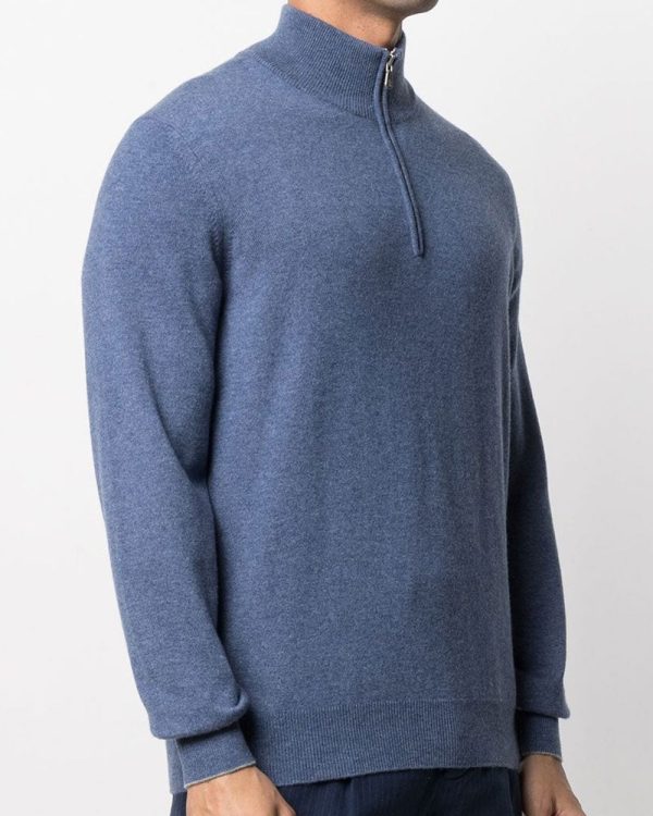 Azzurro Quarter Zip Cashmere Sweater Supply