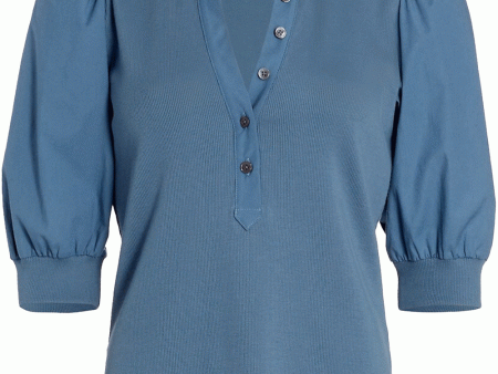 Steel Blue Coralee Top Fashion