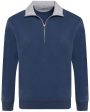 Azzurro Quarter Zip Cotton Sweatshirt Cheap