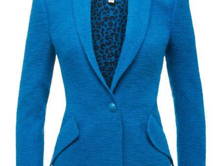 Teal Boucle Single Breasted Chamberlain Blazer For Discount