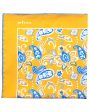 Yellow and Blue Paisley Pocket Square Supply