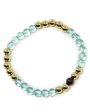 Aqua Acrylic and Gold Dottie Stretch Bracelet Online Sale