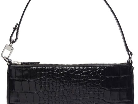 Rachel Croco Embossed Bag in Black Online