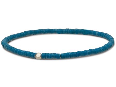 Sterling Silver and Blue Vinyl Bracelet Cheap