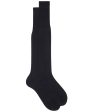 Silk Over the Calf Socks in Navy on Sale