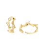 14k Yellow Gold Crown of Thorns Huggie Earrings Fashion