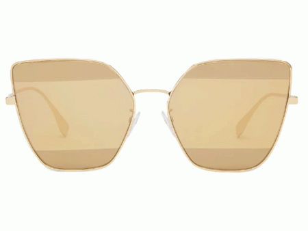 Stripes Sunglasses with Gold-Mirrored Lenses For Cheap