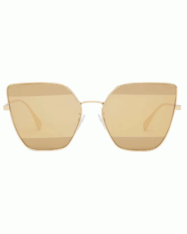 Stripes Sunglasses with Gold-Mirrored Lenses For Cheap