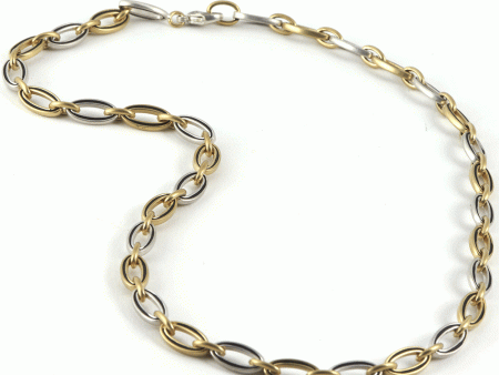 18k Yellow Gold and Platinum Mirage Link Necklace Sale