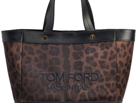 Animalier Mini T Screw Shopper Tote in Black and Brown Supply