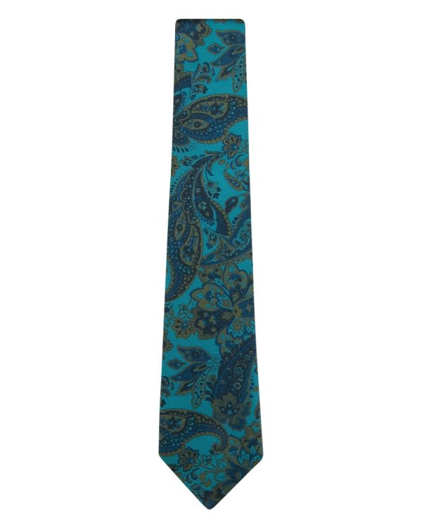 Teal and Blue Large Paisley Tie Online Sale