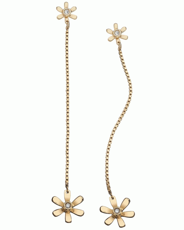 14k Gold Vermeil Effie Daisy Chain Drop Earrings Hot on Sale