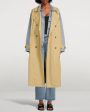 Spliced Denim Trench Coat Fashion