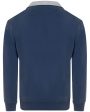 Azzurro Quarter Zip Cotton Sweatshirt Cheap