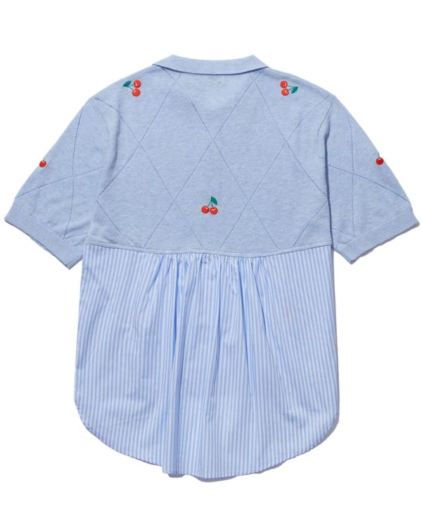 The Cherry On Top Polo in Sky Blue Discount