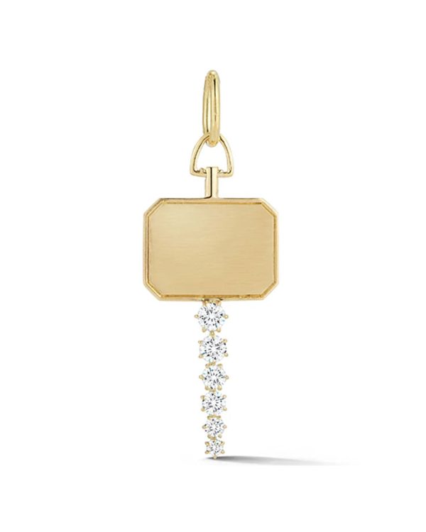 18k Yellow Gold Catherine Diamond Key Charm Online Hot Sale