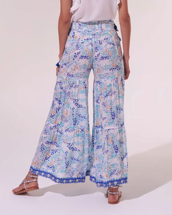 White and Blue Tulip Soledad Pant For Discount