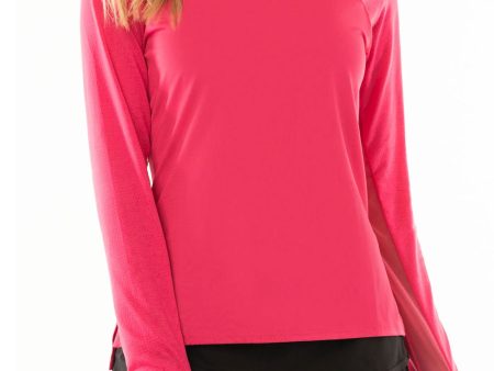 Shocking Pink High Low Long Sleeve For Cheap