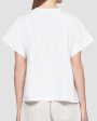 White Short Sleeve Draped T-Shirt For Discount