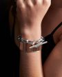 18k White Gold Saxon Diamond Jumbo Chain Link Bracelet Discount