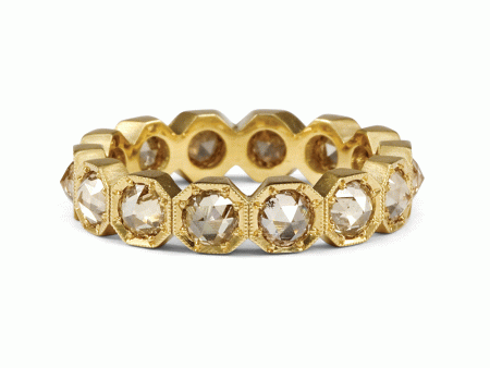 18k Yellow Gold Diamond Octagon Ring Sale