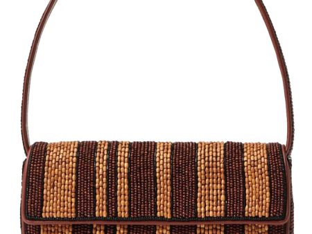 Tommy Beaded Shoulder Bag in Wood Stripe Sale