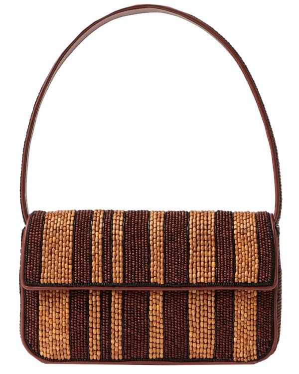 Tommy Beaded Shoulder Bag in Wood Stripe Sale