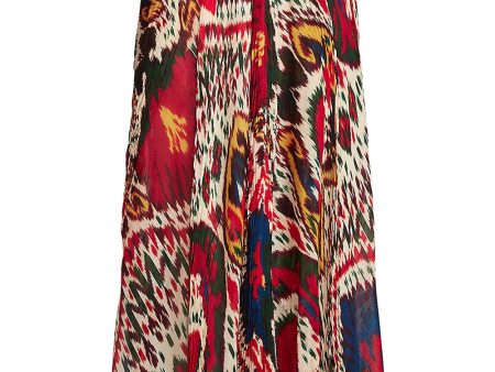 Red Enchanting Ikat Novella Skirt Discount