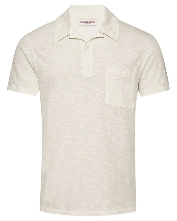 Wade Polo Shirt in White Sand Hot on Sale