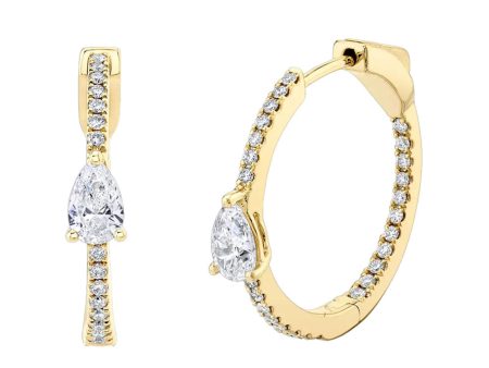 18k Yellow Gold Diamond Hoop Earrings Online